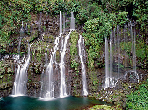 Reunion Island: Grand Galet Waterfall in the Langevin River Valley